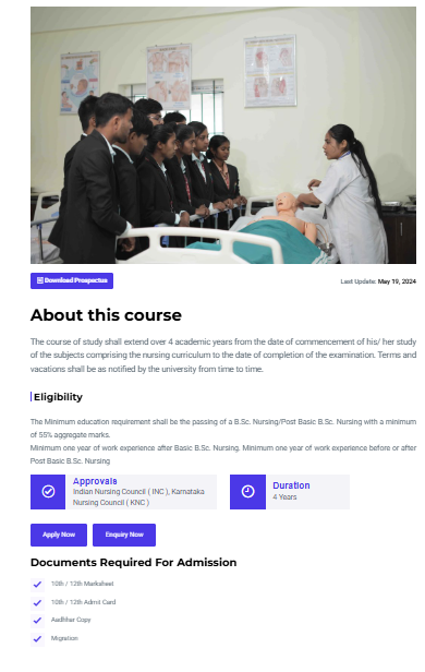 B.Sc Nursing Program