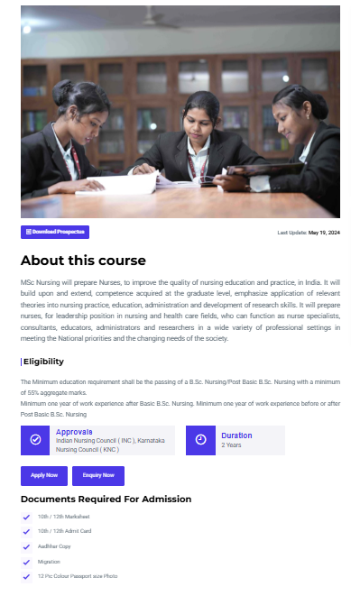 M.Sc Nursing Program